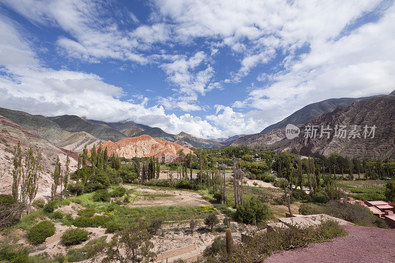 阿根廷山谷在Purmamarca的Quebrada de Humahuaca